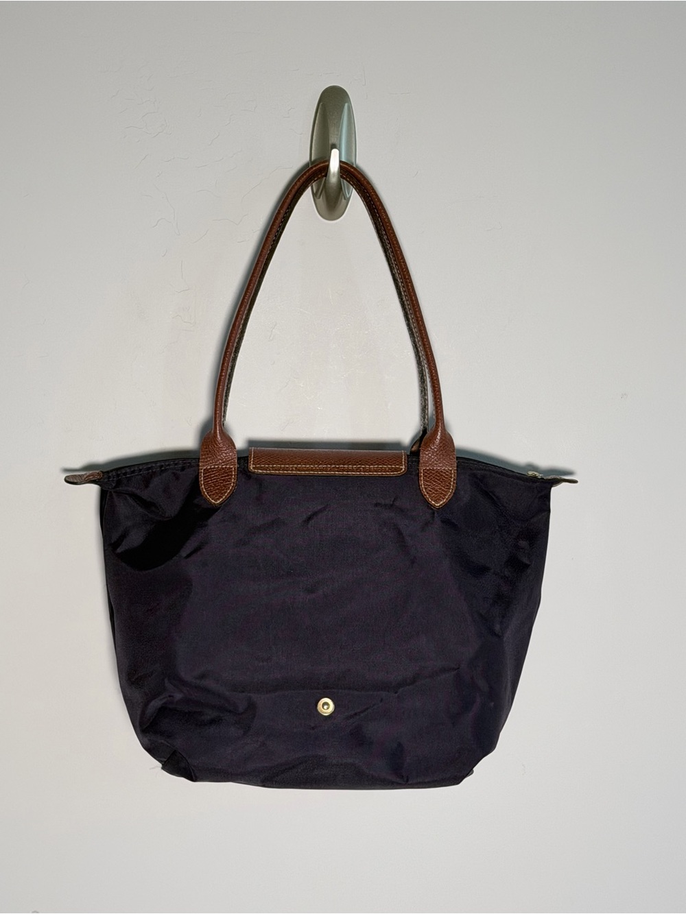 Longchamp Le Pliage Bilberry Tote with Brown Leather Trim Small - Picture 4 of 13